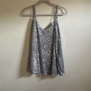 Torrid size 1 sequin silver tank top